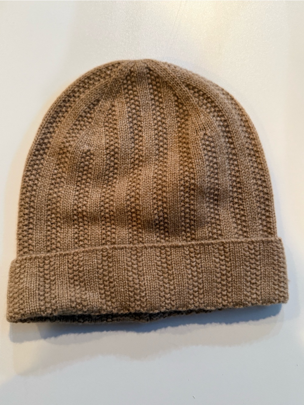 Brand New, With Tags JCrew Cashmere Ribbed Beanie Tan